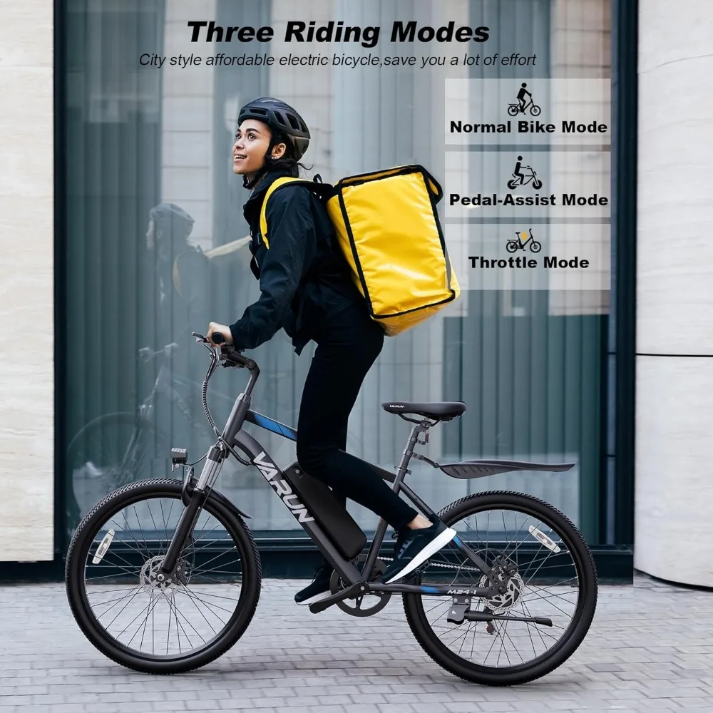 

Electric Bike - Adult Electric Bike 350W 20MPH commuter bike, 36V removable battery, 24-inch electric mountain bike