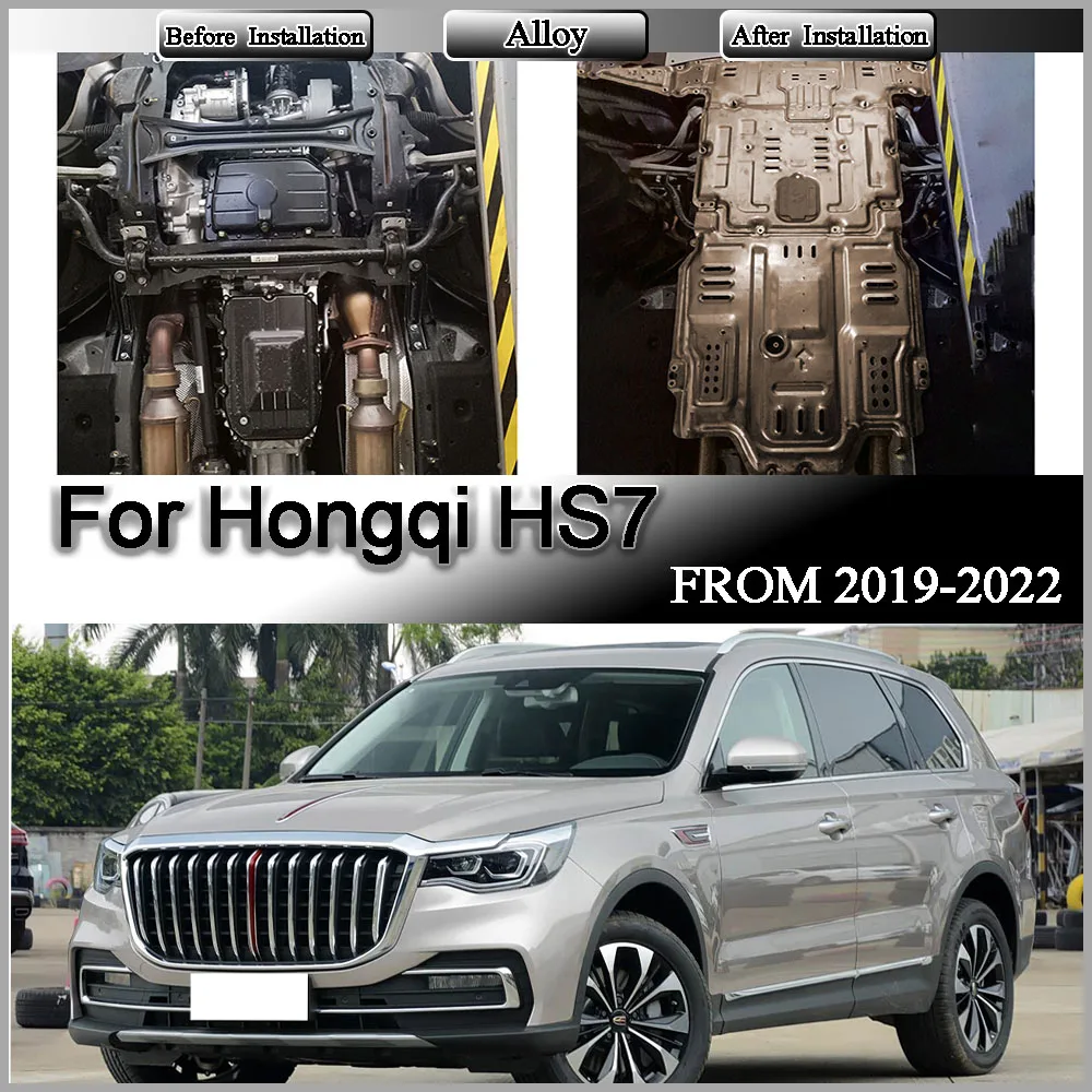 Für Hongqi HS7 2019-2022 3.0T 2.0T Motorunterbodenschutz Spritzschutzblech Getriebe-Unterbodenabdeckung Zubehör