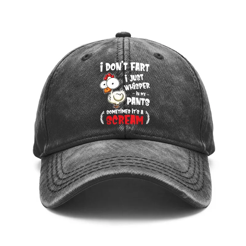 1 Fun Farting Chick Baseball Cap - Retro Washed-Out Unisex Adjustable Style, with Farting Sound Effect Design, Suitable for Outdoor Leisure Wear, a Humorous and Creative Accessory for Both Men and Women