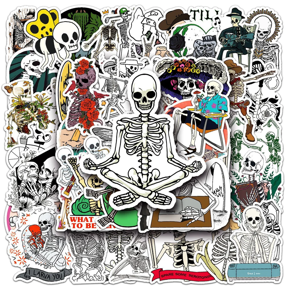 

10/30/50pcs Gothic Horror Skull Art Cartoon Stickers Graffiti Decal DIY Skateboard Laptop Luggage Phone Car Cool Sticker Kid Toy