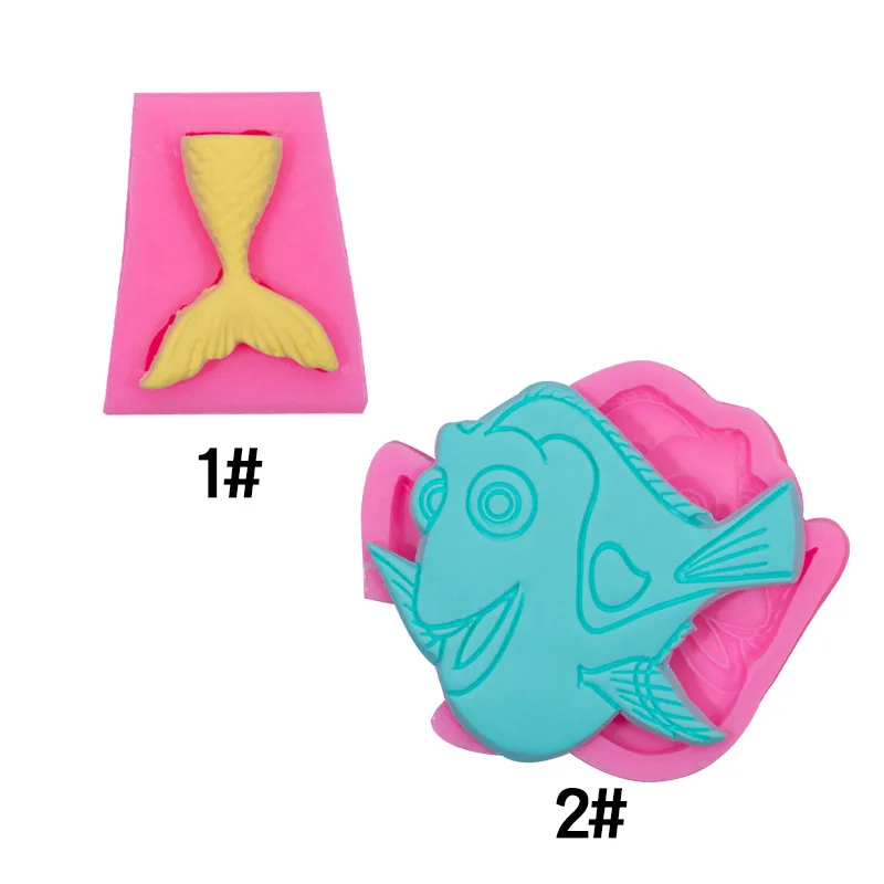 Mini Beauty Silicone Mold Marine Series Small Fish Tail Crystal Glue Fondant Clay Mould