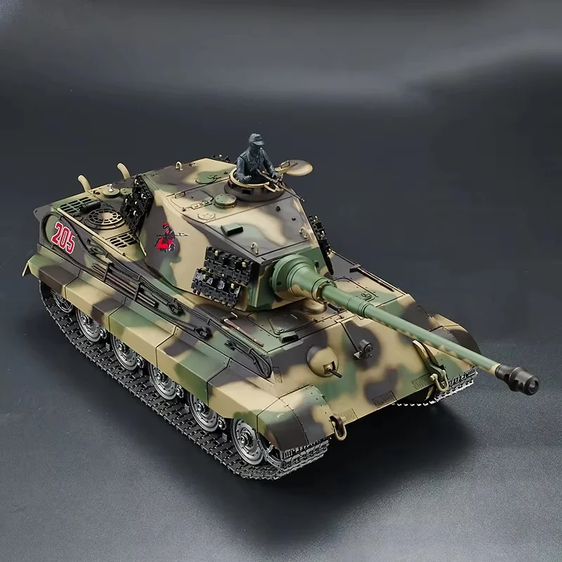 Henglong 3888A German Tiger King Remote Control Tank Model with Shooting Bullet 2.4G Frequency Heavy Tank Toy Multi-Functional