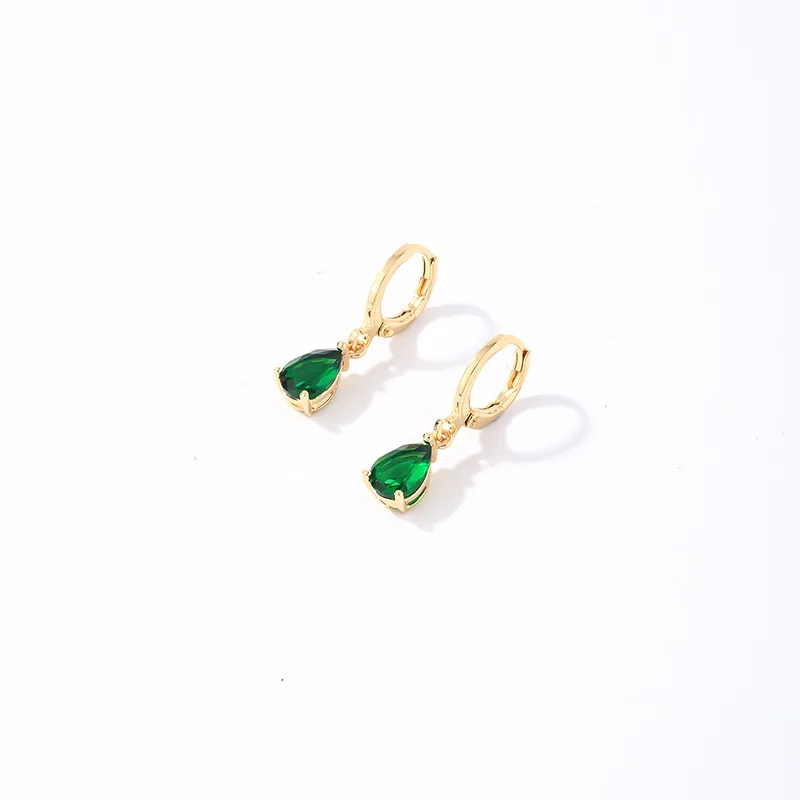 2026 Zircon Waterdrop Charm Small Hoop Earrings For Woman New Luxury Cute Jewelry Gift Colorful Crystal Huggie Earrings