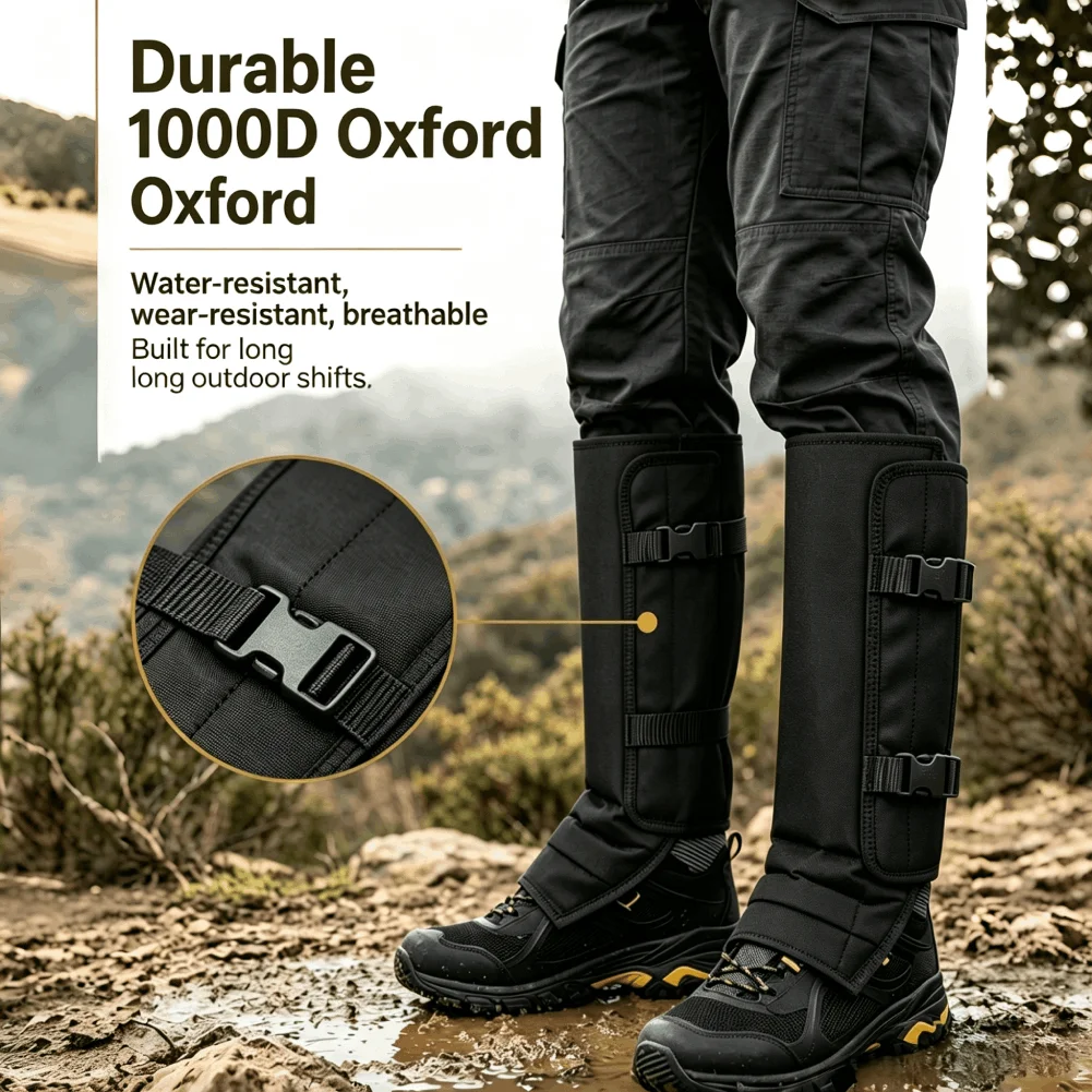 Snake‑bite Proof Leg Gaiters Waterproof Anti‑thorn Hunting Gaiters for Hiking Climbing Camping Outdoor Leg Protection Gear image 3