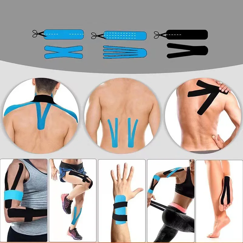 1 Pcs ใหม่ Kinesiology เทปการกู้คืนเทปยืดหยุ่น Kneepad กล้ามเนื้อเข่า Pads สนับสนุนสําหรับ GYM Fitness BANDAGE D