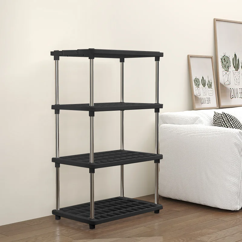Estante de Almacenamiento Multifuncional de Cuatro Niveles, Estante Organizador para Baño, Sala de Estar, Cocina, Dormitorio, Estante de Plástico para Piso