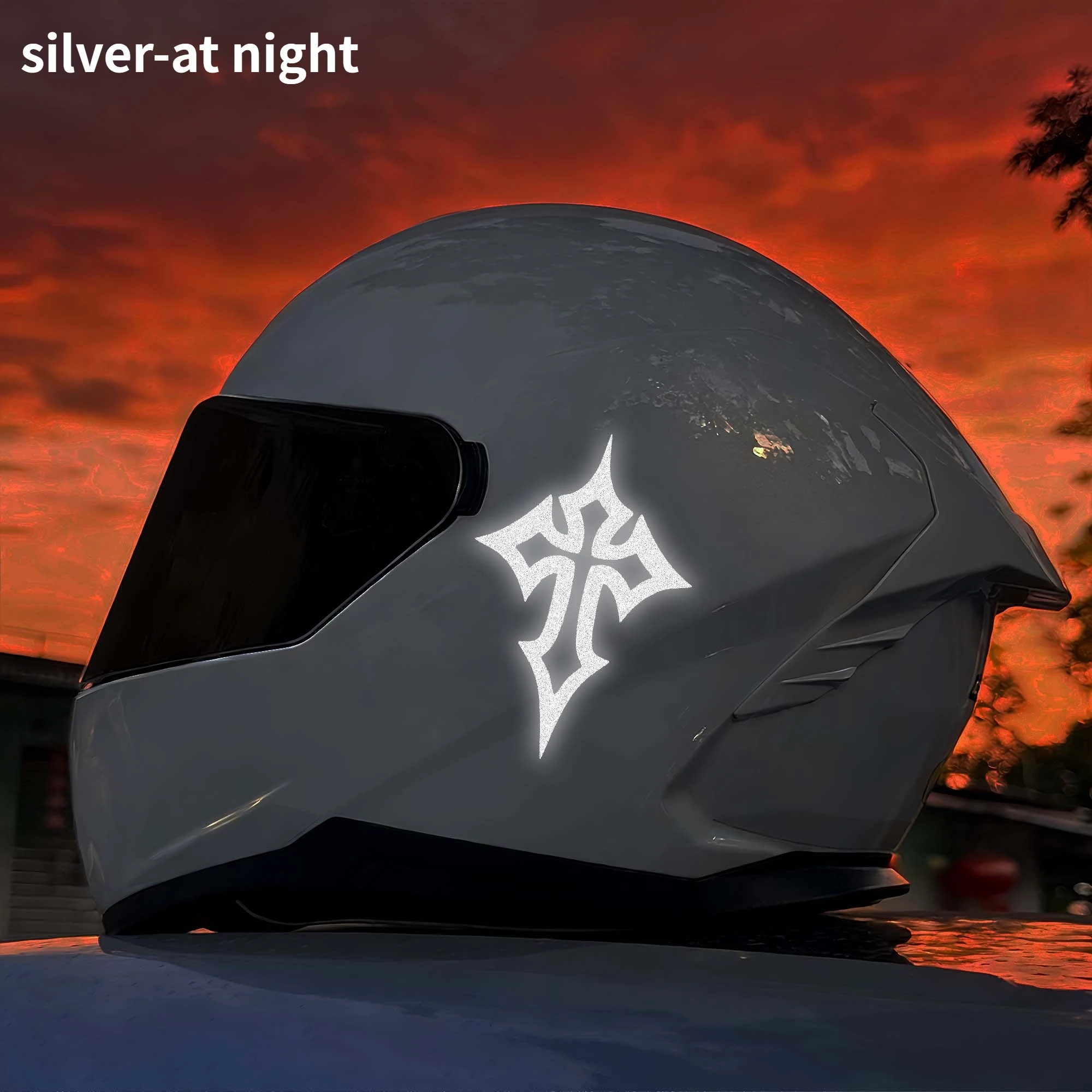 Image of Wasserdichter Selbstklebender Vinyl-Aufkleber Dekorativer Helm, Kraftstofftank, Frontverkleidung, Seitenverkleidung Dekorativer Cross-Motorrad-Aufkleber