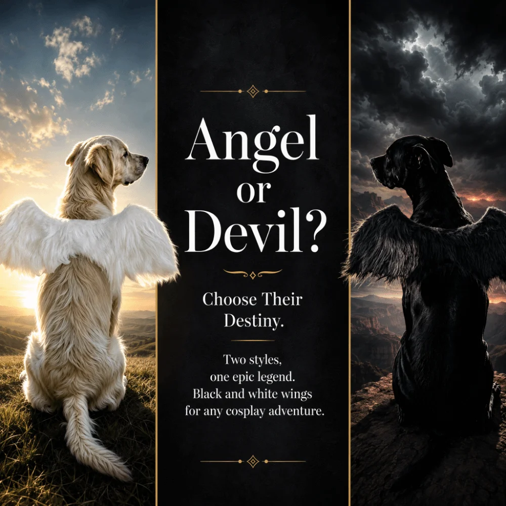 Funny Adjustable Dog Wings Role Playing Cute Cat Wings Demon Black Soft Pet Costumes Dress Up