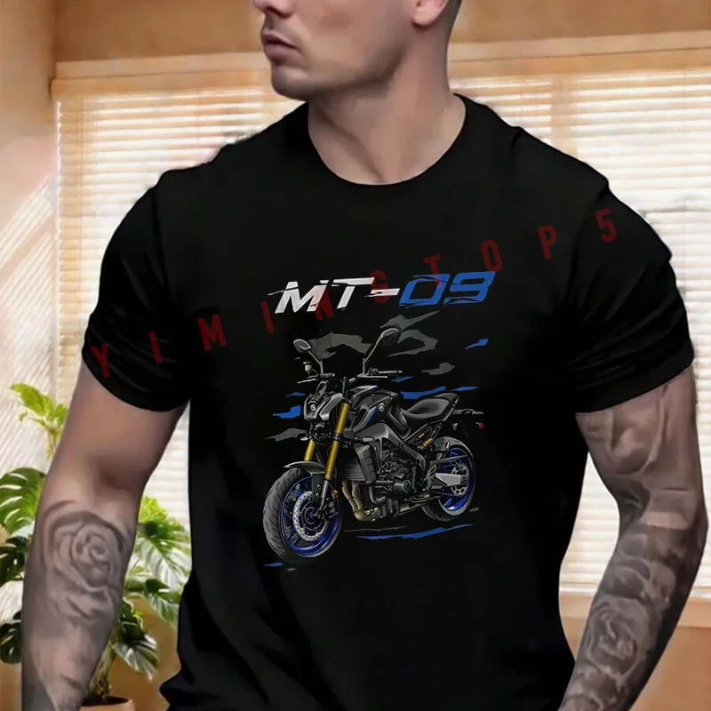 

A Powerful Motorcycle With The MT09 Logo T-shirt Men's And Women's Summer Short-sleeved Motorbike Cycling Top