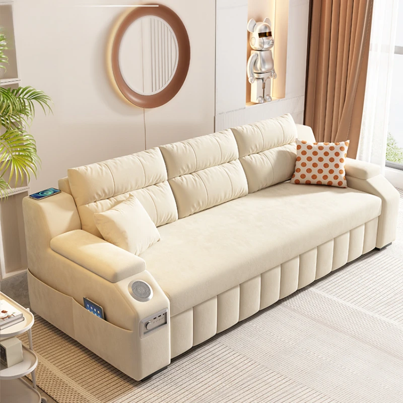 Cream style small apartment sitting and sleeping multi-functional living room folding dual-purpose sofa storage bedroom