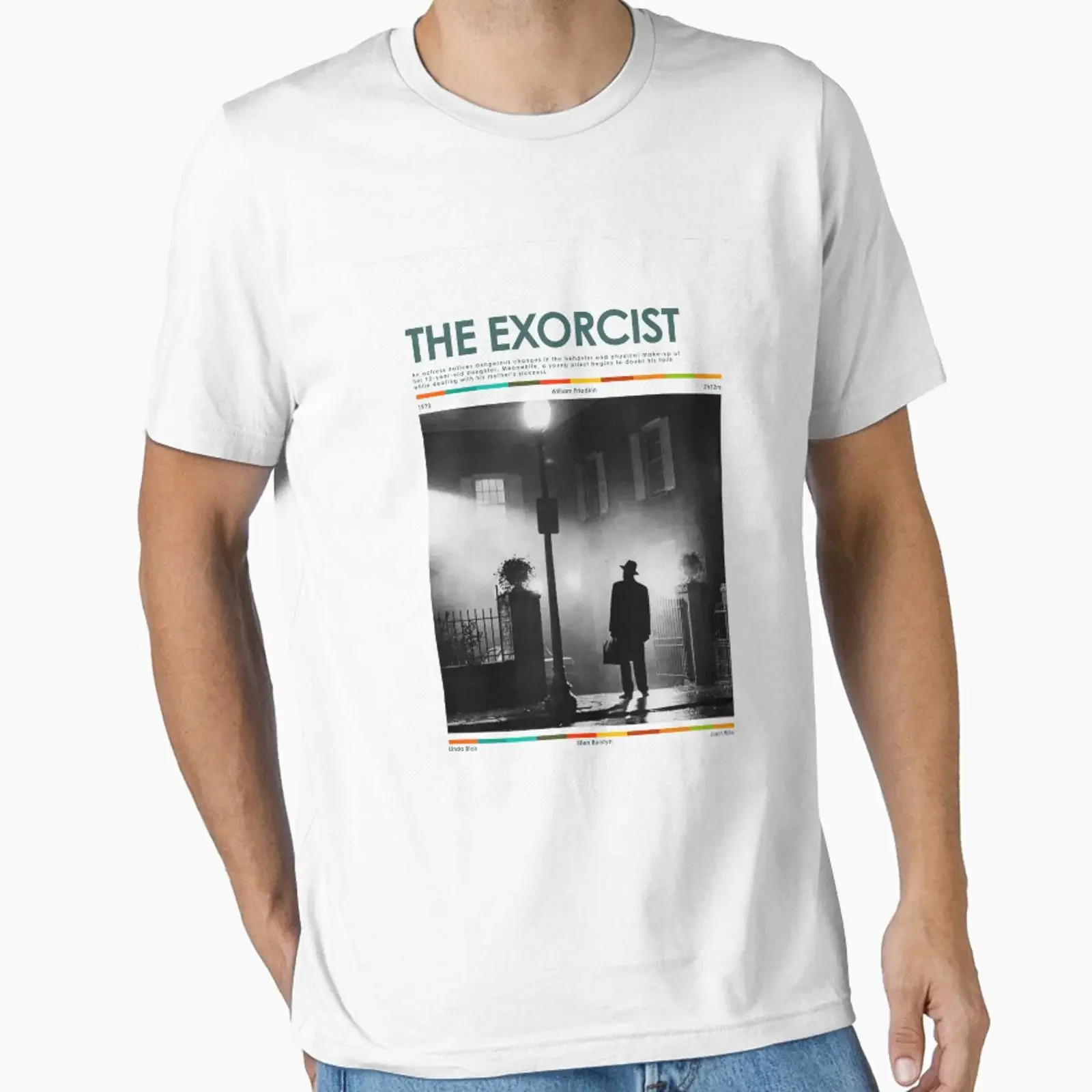 The Exorcist designed and sold by Sector 99 vintage Washed Soft streetwear homme graphic Top For Everyday Wear Slightly