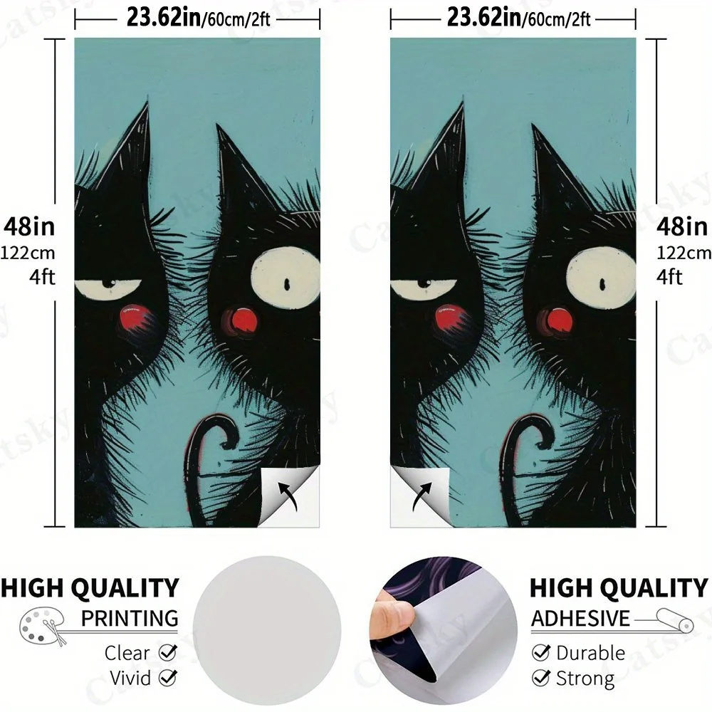 Cute Black Cats Duo   Sandbag Board Sticker.This sandbag board sticker is made from high-quality materials, offering excellent d