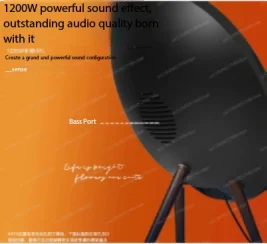 Bluetooth speaker, living room surround white noise, subwoofer, high sound quality, artistic mural recording, dynamic lyrics