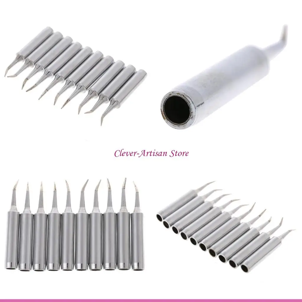 

E06B 10 Pcs Solder Soldering iron tip 900M-T-SI For Hakko Saike 936 852d+ 9