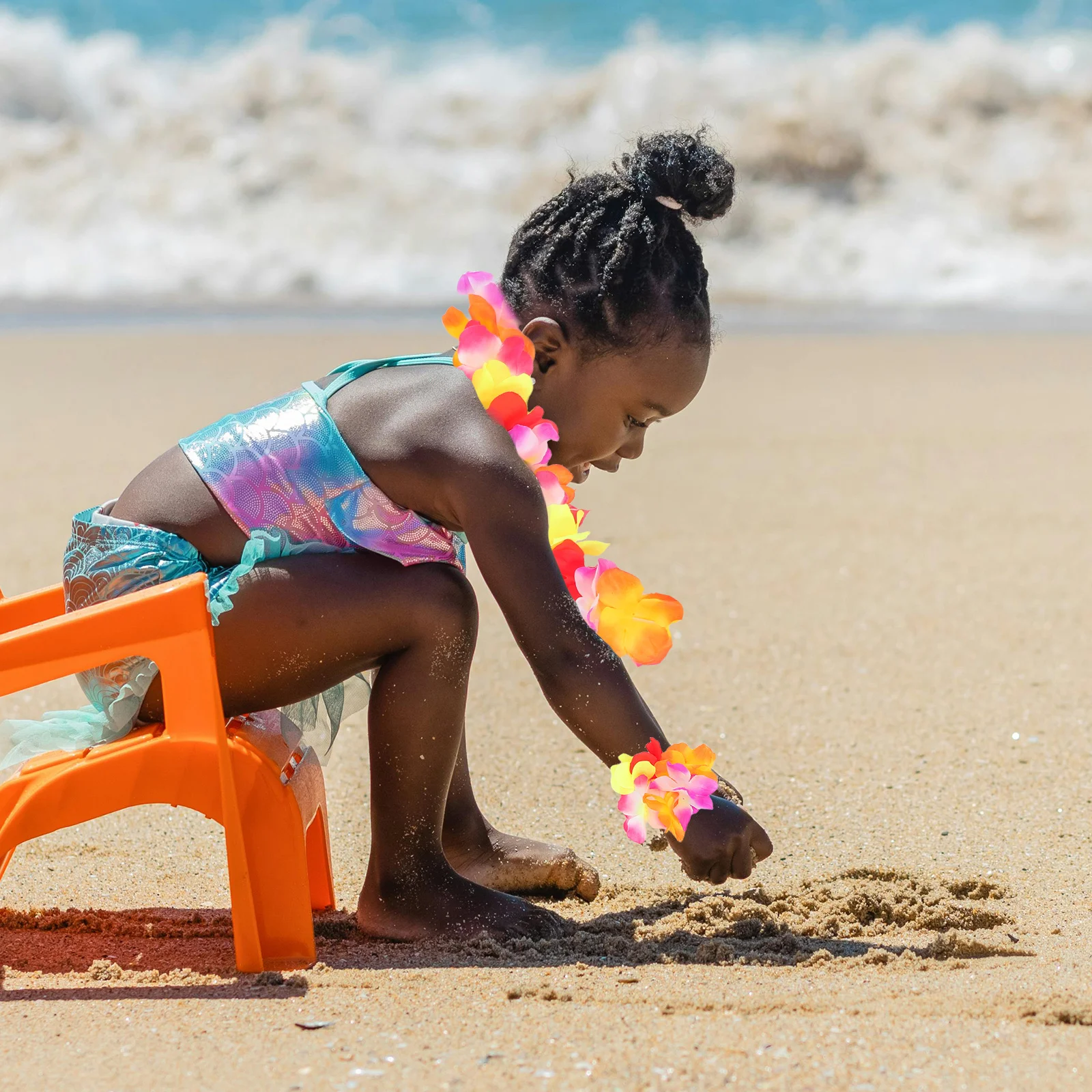 1 set 1 set Hawaiiaanse bladrok stof bladeren handgemaakte realistische tropische strand Luau feestkostuum kinderfestivalaccessoires