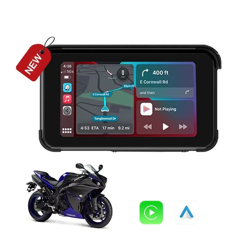 

2025 New Style5inch Waterproof Motorcycle Wireless Carplay Navigation Android Auto Screen Dashboard Navigator For Motorbike