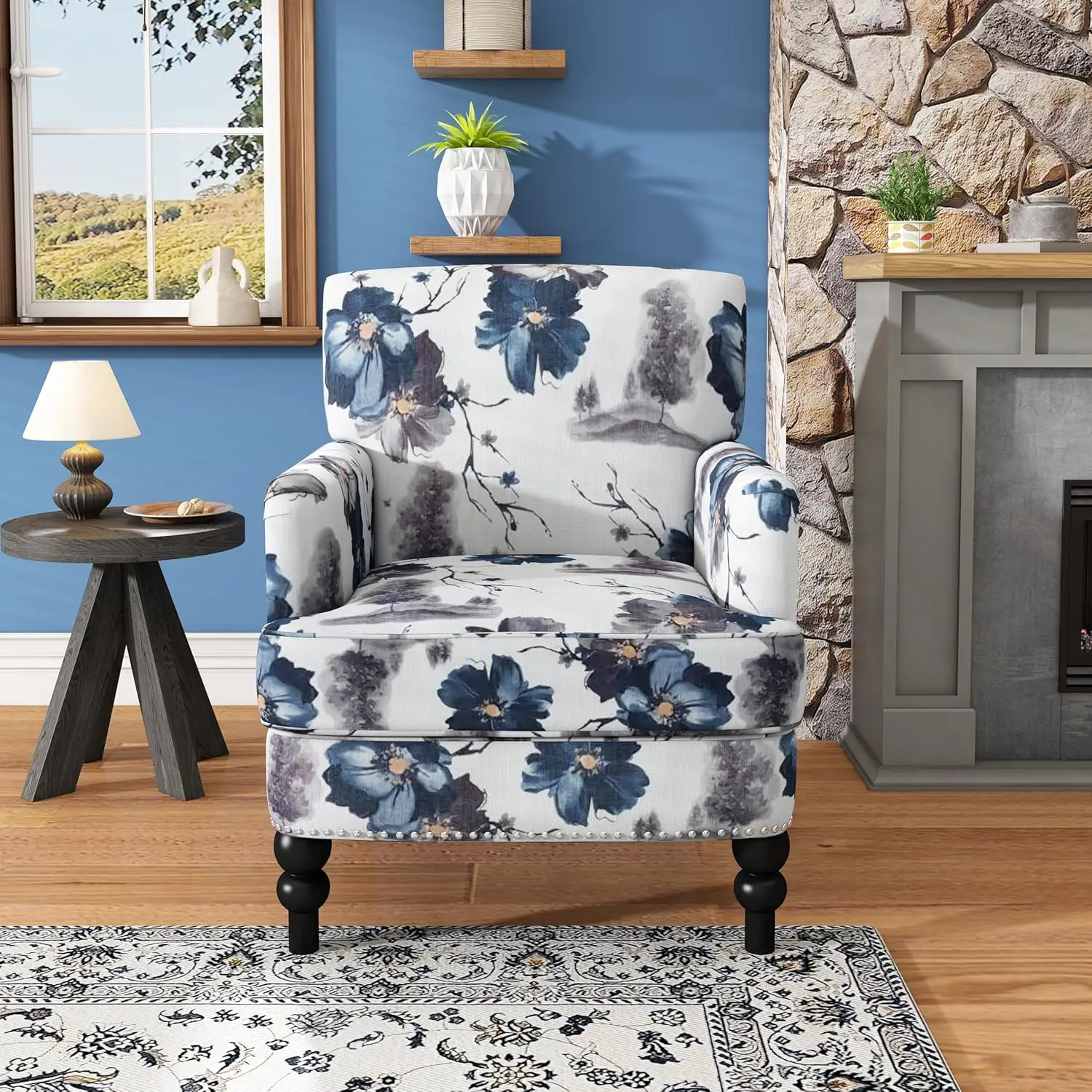 Boaz Fabric Club Chair - Floral Print