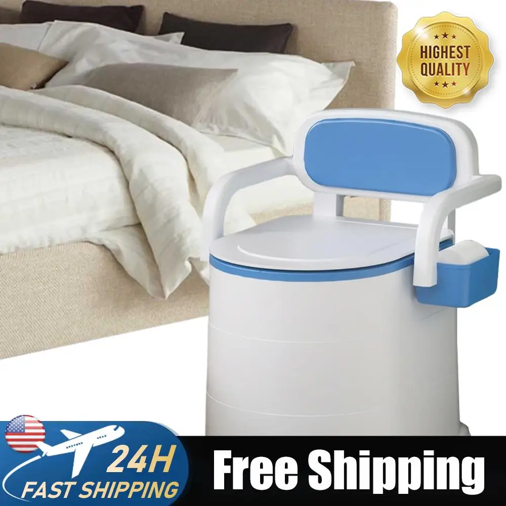 

Bedside Commode Portable Squat Toilet Non Slip Potty Chair with Armrest Bedside Toilet Portable Commode Toilet for Seniors