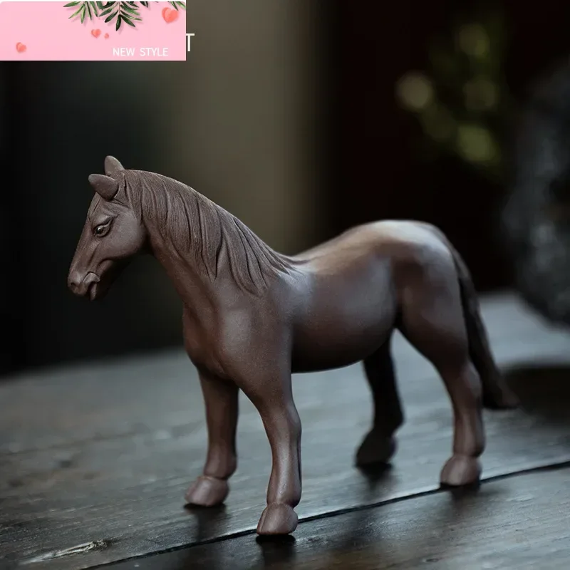 

Китайский Зодиак Статуя Лошади Украшения Исин Фиолетовая Глина Чай Домашнее Животное Настольные Декоры Скульптура Ремесла Чайный Набор Украшения Аксессуары