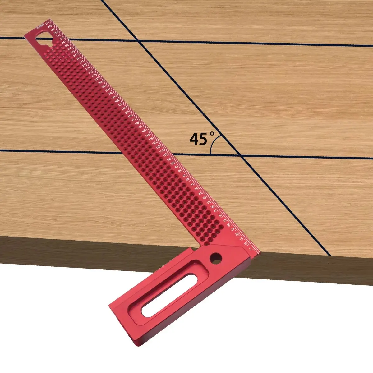 Aluminum Framing Miter Square 300MM T-type Scribe Woodworking Right Angle Protractor , 45/90 Degree Marking Gauge Layout Tool