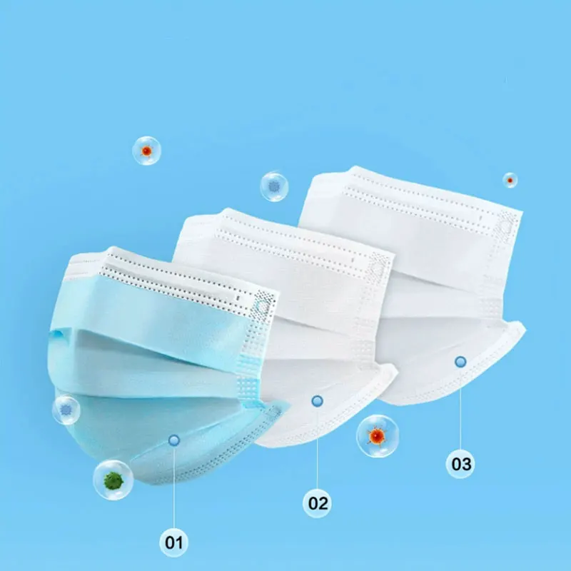 50pcs Dust Mask Respirator Health Activated Carbon Face Mask Protective Mask Security Protection Masks Disposable Safety Masks