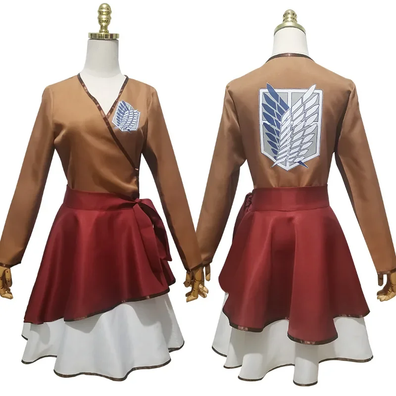 Attack On Titan Cosplay Costumes Mikasa Levi Ackerman Dress Girl Skirt School Uniform Shingeki No Kyojin Dresses