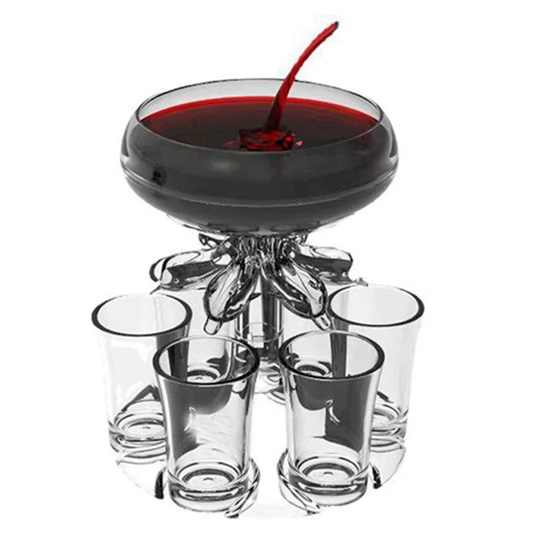 2X Party Drink Dispenser With 12 Shot Glasses Set - Acrylic Touchless Liquor Dispenser For Beverage Cider Cocktail