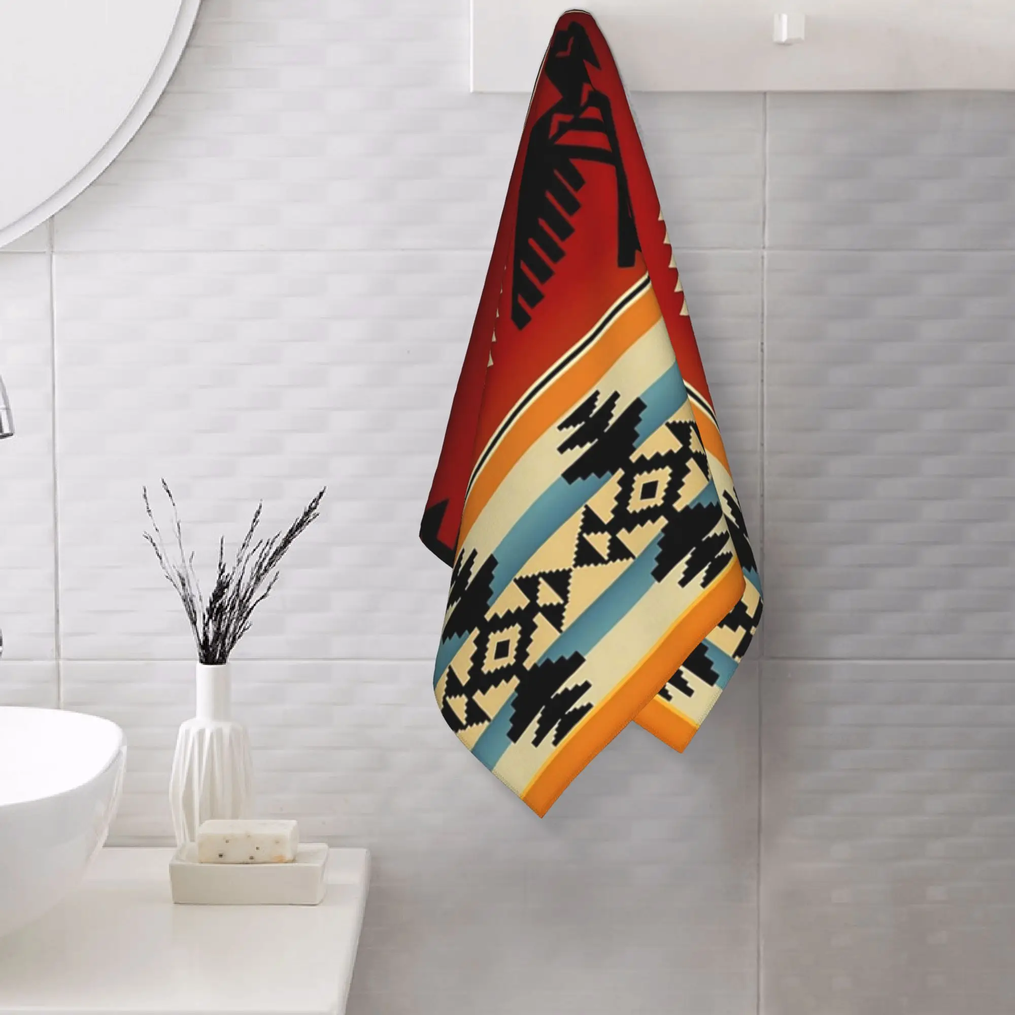 Custom Thunderbird  Native American Pattern Soft Face Towel Quick Dry Pool Bath Cotton Towels Absorbent Quick