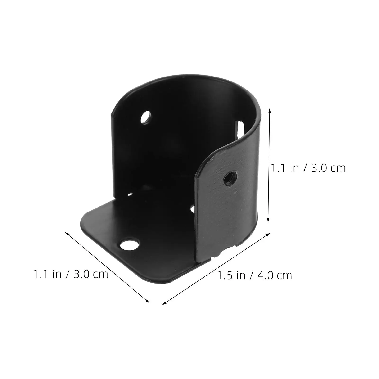 8Pcs Black Curtain Rod Brackets Stainless Steel U Shaped Pole Support Socket Wall Mount Drapery Rod Holder Hardware Set