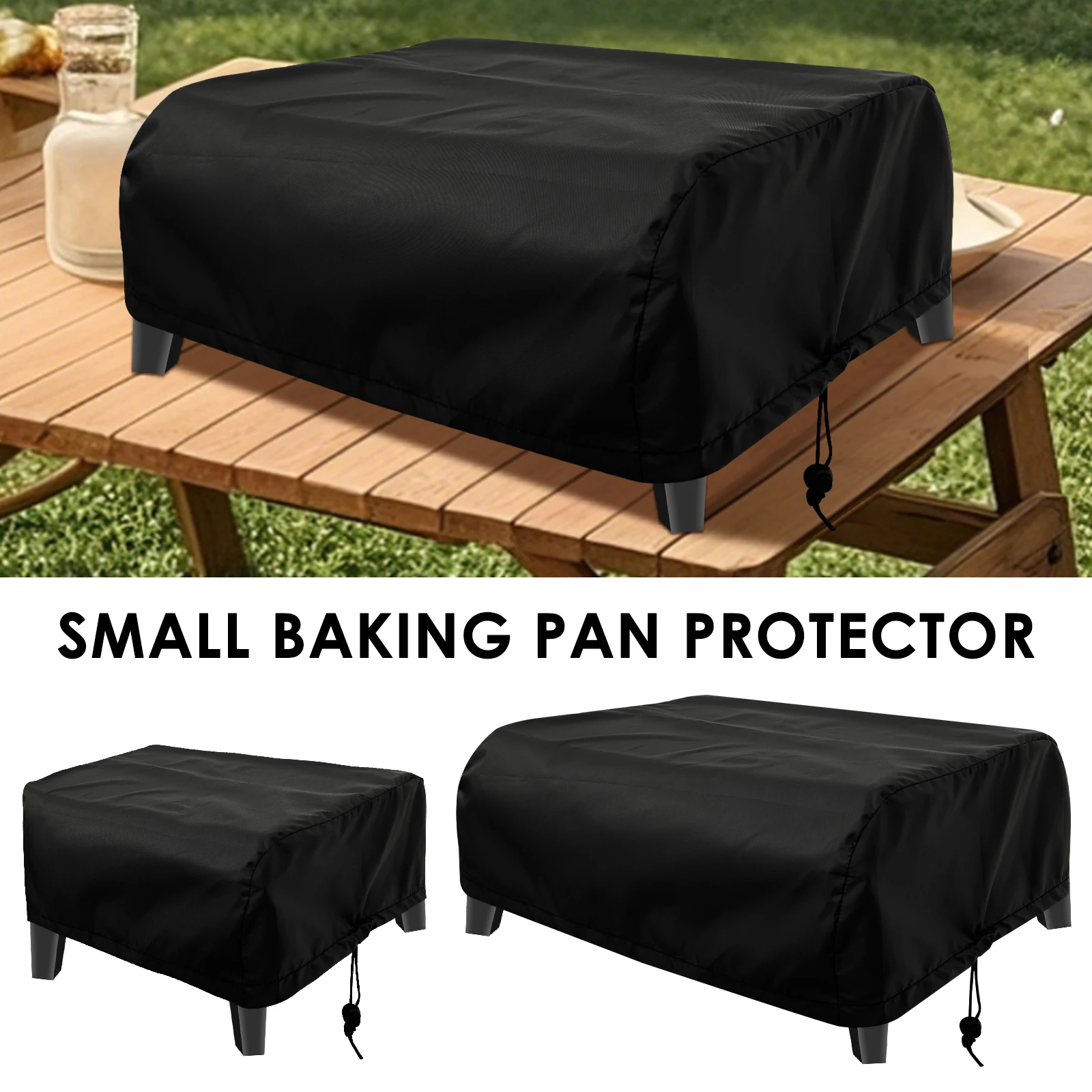 Pizza Oven Cover Outdoor Waterproof Dustproof Oxford Cloth BBQ Grill Griddle Cover with Adjustable Buckle Strap BBQ Acceaasries