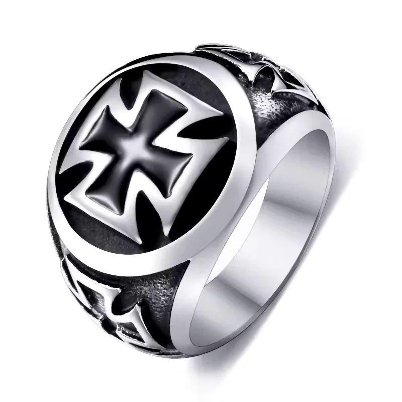 Beier 316L Stainless Steel Antique Fashion Cross Ring For Men High Quality Vintage Wholesale Jewelry