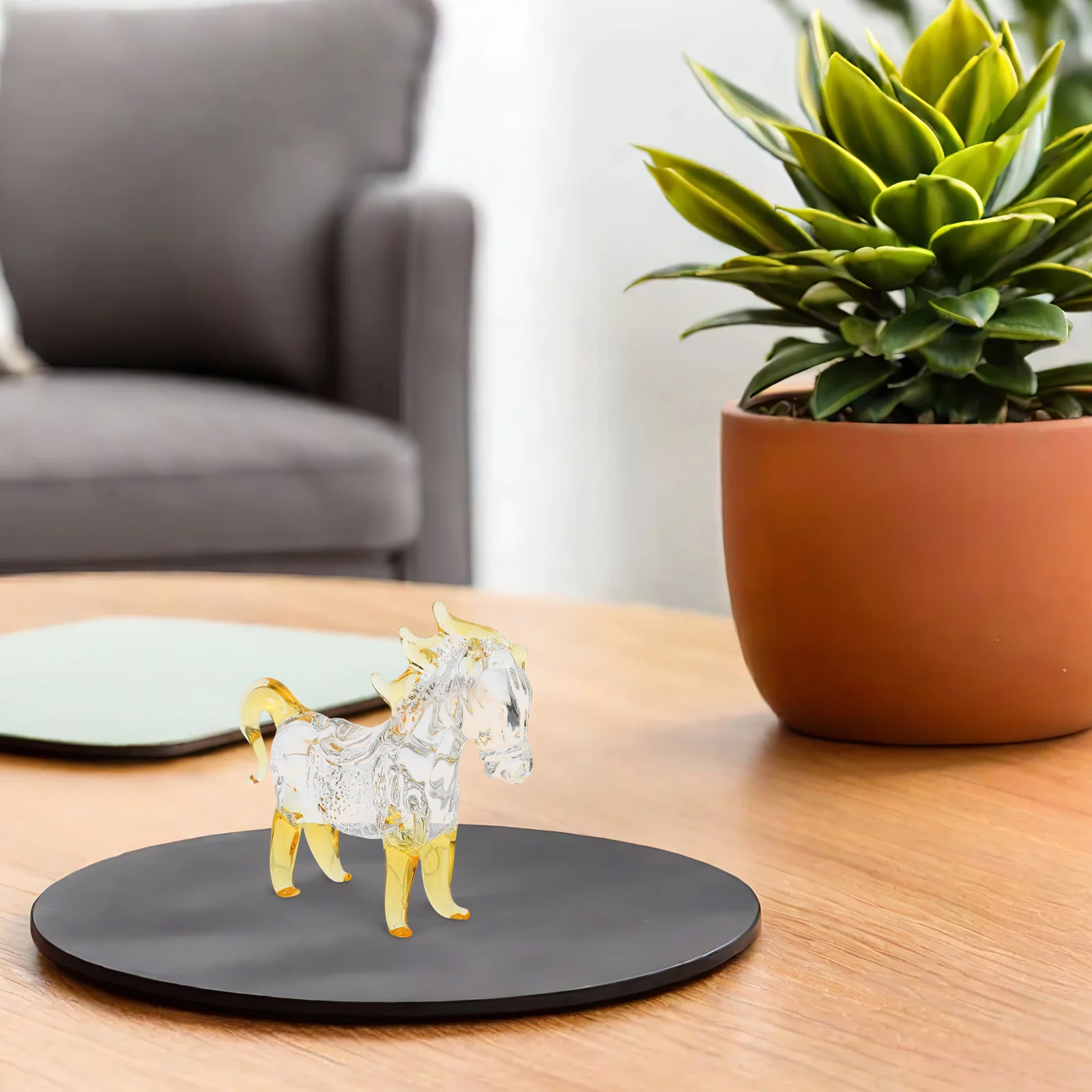 

Crystal Horse Decoration Premium Craftsmanship Standing Horse Statue for Tabletop Office Desk Home Interior Design Enhancement