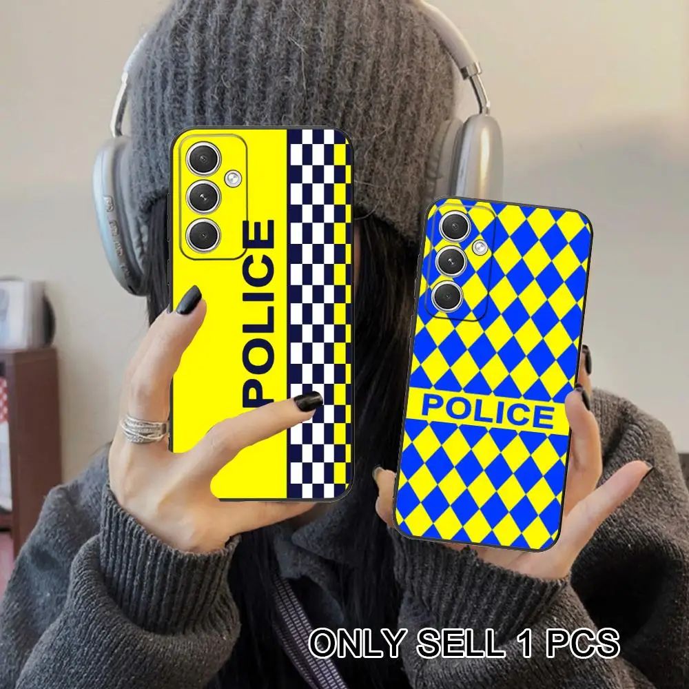 Police Car Painting Phone Case for Samsung Galaxy S26 S25 S24 S23 S22 S21 S20 Note20 Plus FE Ultra Soft TPU Shockproof Cover
