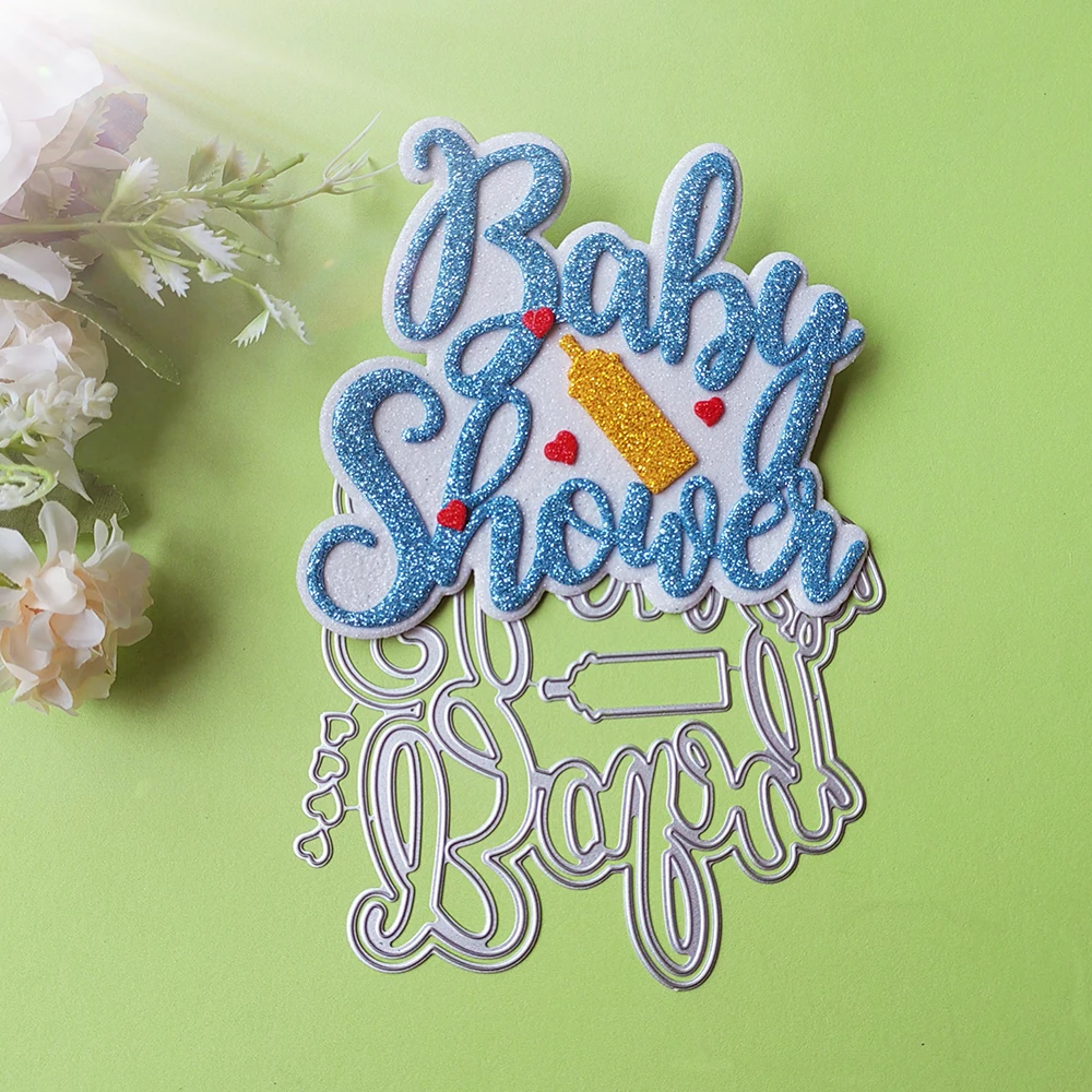 New and beautiful baby shower phrase cutting dies scrapbook decoration embossed photo album decoration card making DIY crafts