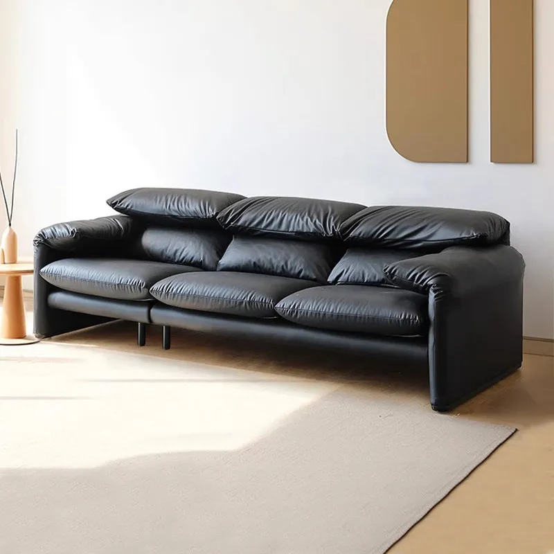 

Single sofa Italian minimalist living room balcony senior designer plus lazy recliner leather leisure chair