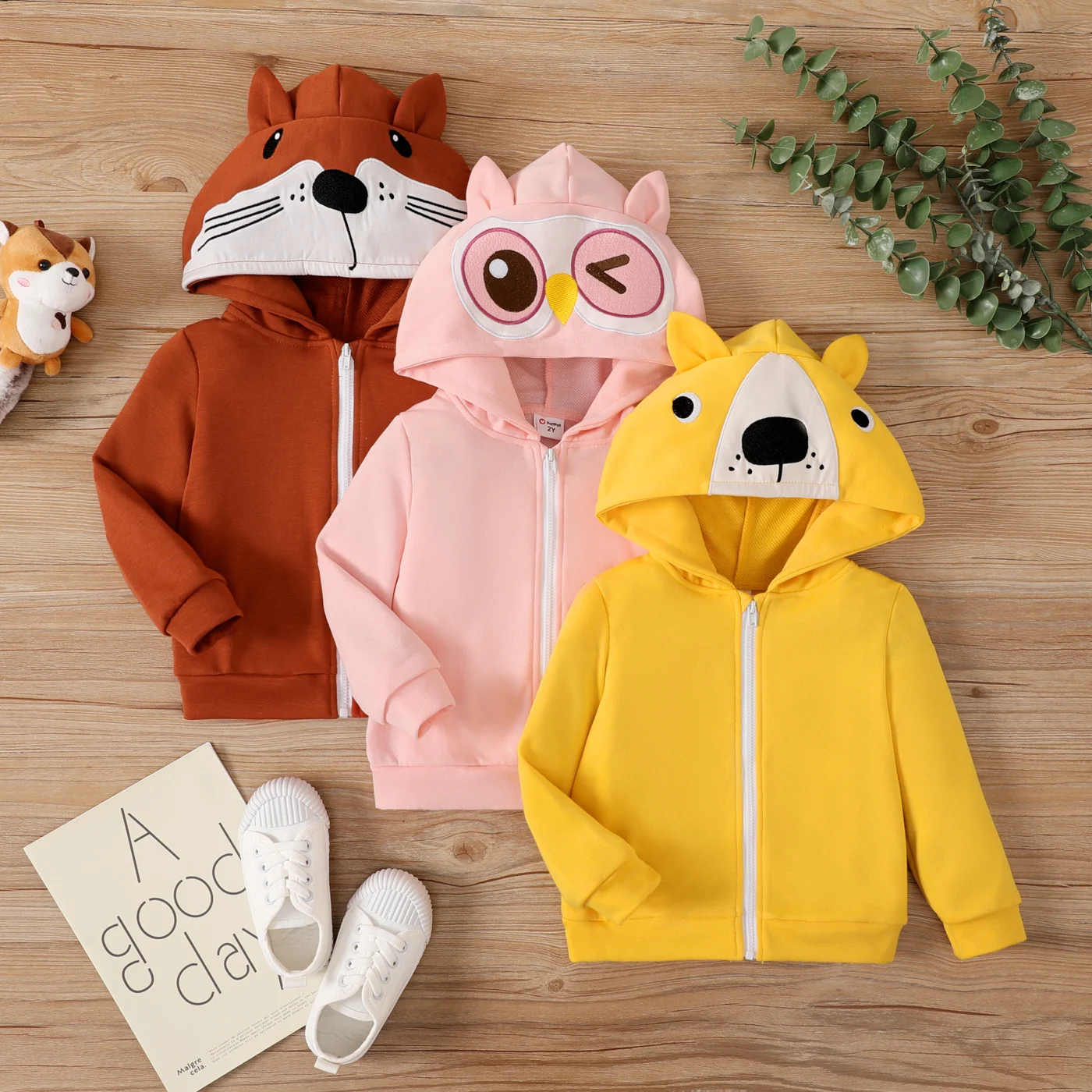 PatPat Childlike Fox Zippered Jacket for Toddler Girls