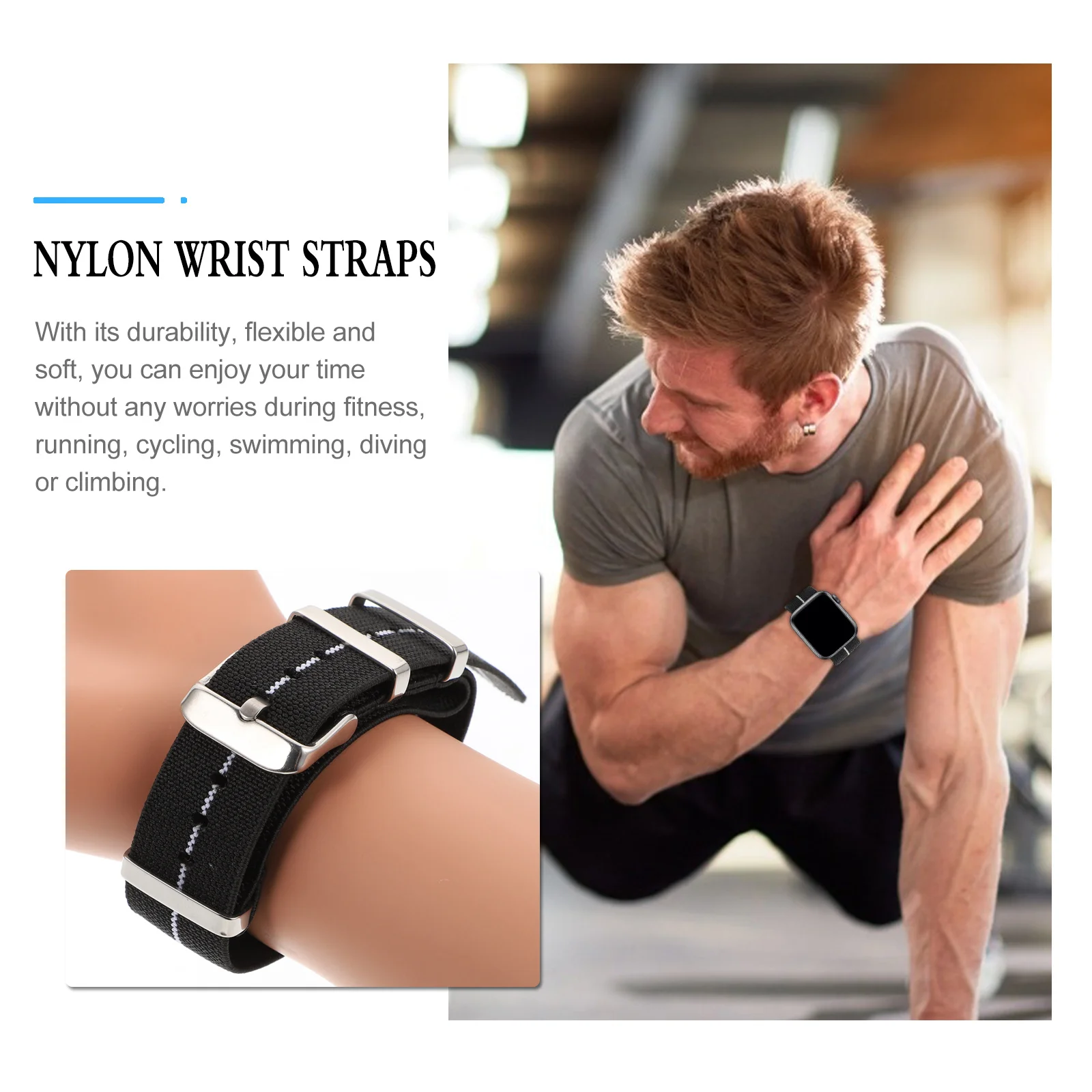 

Adjustable Fabric Watch Band Soft Breathable Nylon Wrist Strap for Smartwatches Classic Watches Universal Fit Watchband