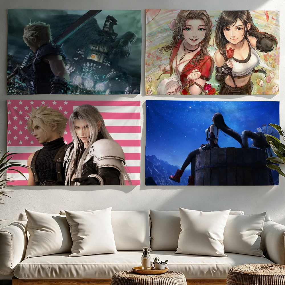 Game Final Fantasy flag Tapestries Outdoor Parties Bedrooms Living Rooms Dorm Rooms Wall Decor Banners Gifts