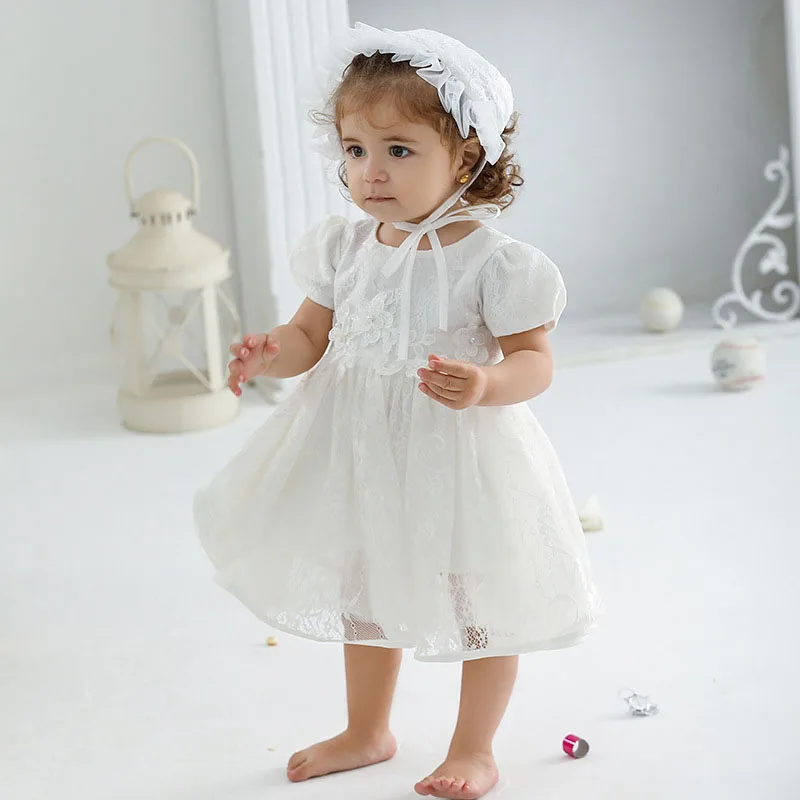 

2025 New Summer Toddler Baby Girl Baptism Dress Infant Birthday Party Wedding Princess Dress Newborn Baby Photography Clothing