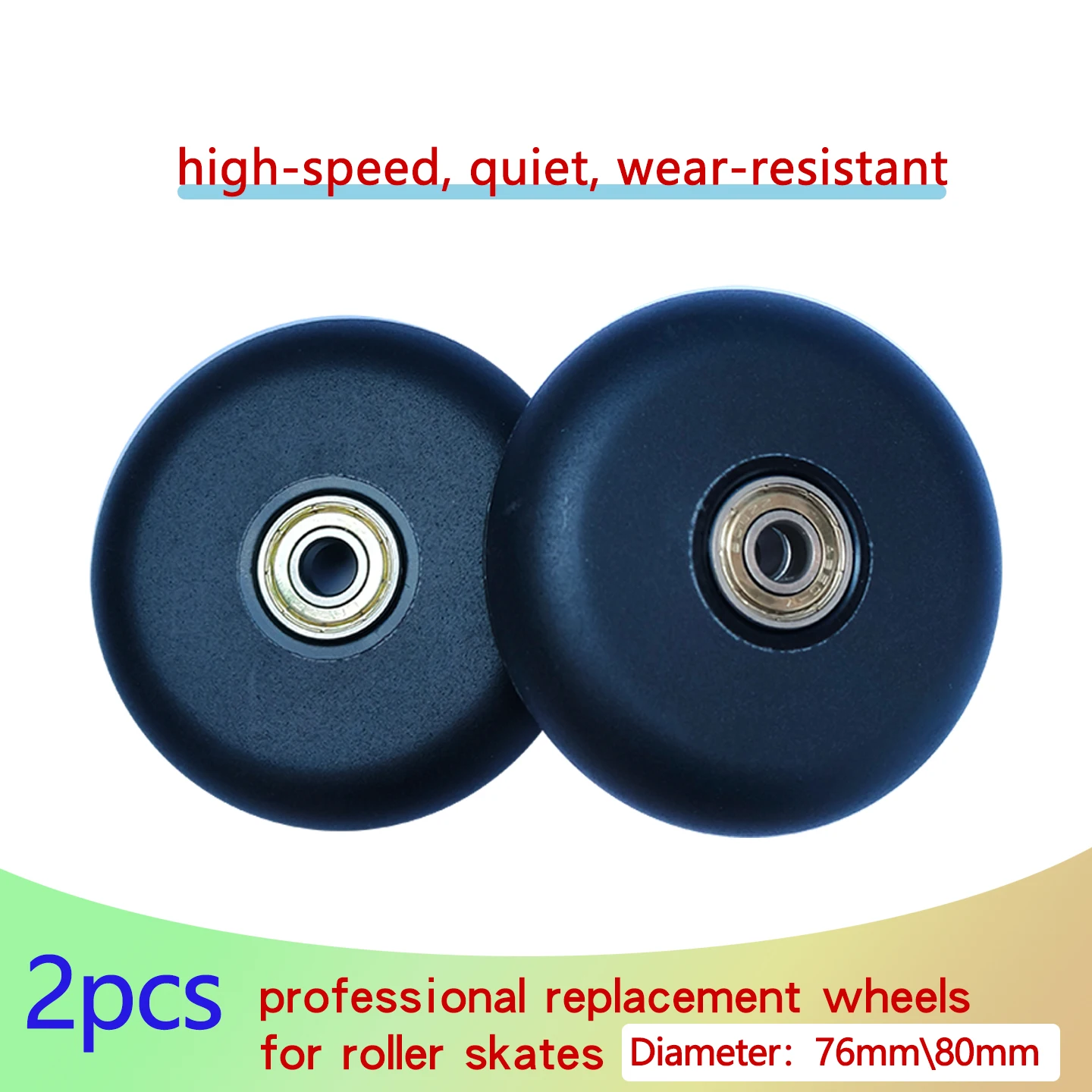 

2-Pcs 76mm/78mm/80mm Inline Skate Wheels Silent Smooth ABEC-7 Bearings Replacement for Freestyle, Leisure, Street Skates, Rolle