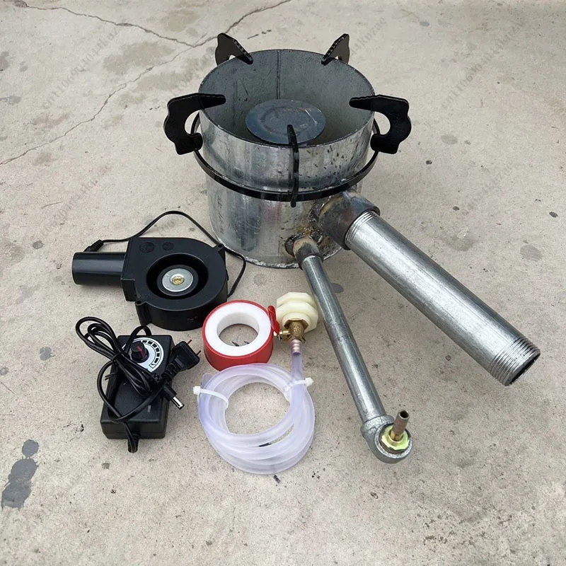 Blue Flame Waste Oil Burner, Indoor Heating and Cooking Stove with Full Accessories