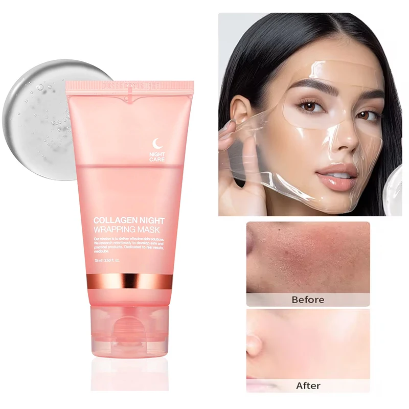 

Коллагеновая маска для лица, ночная маска для лица, глубокое увлажнение и укрепление кожи, маска для лица, ежедневный уход за кожей
