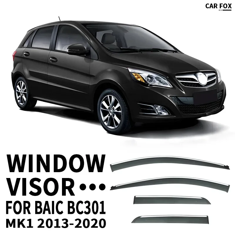 Visera para Ventana de Coche BAIC BC301 2013-2020, Protector Solar y de Lluvia, Deflector de Viento, Moldura Decorativa
