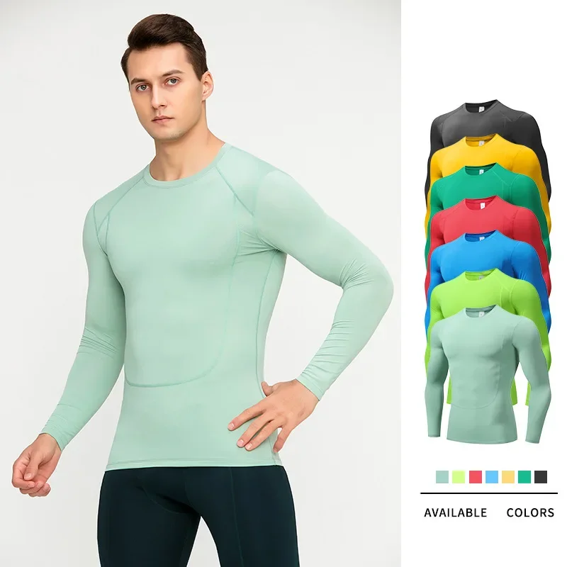 

Men Running Compression T-shirt Long-sleeve Tights Sport Tees Male Jogging Homme Athletic Shirt Tops Gym Wear Fitness Sweatshirt