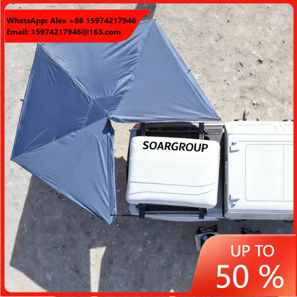 Customized 270 Awning Four-Season Waterproof Quick Opening LED Light Side Walls Car Roof Top Tent