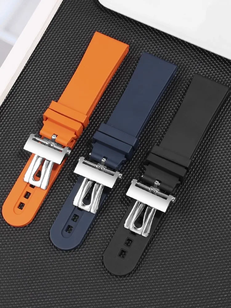 High Quality Fluororubber Watch Strap for Blancpain 50 search 5000 /5015 /5200 Series Men\'s Watch Chain Accessory Bracelet 23MM