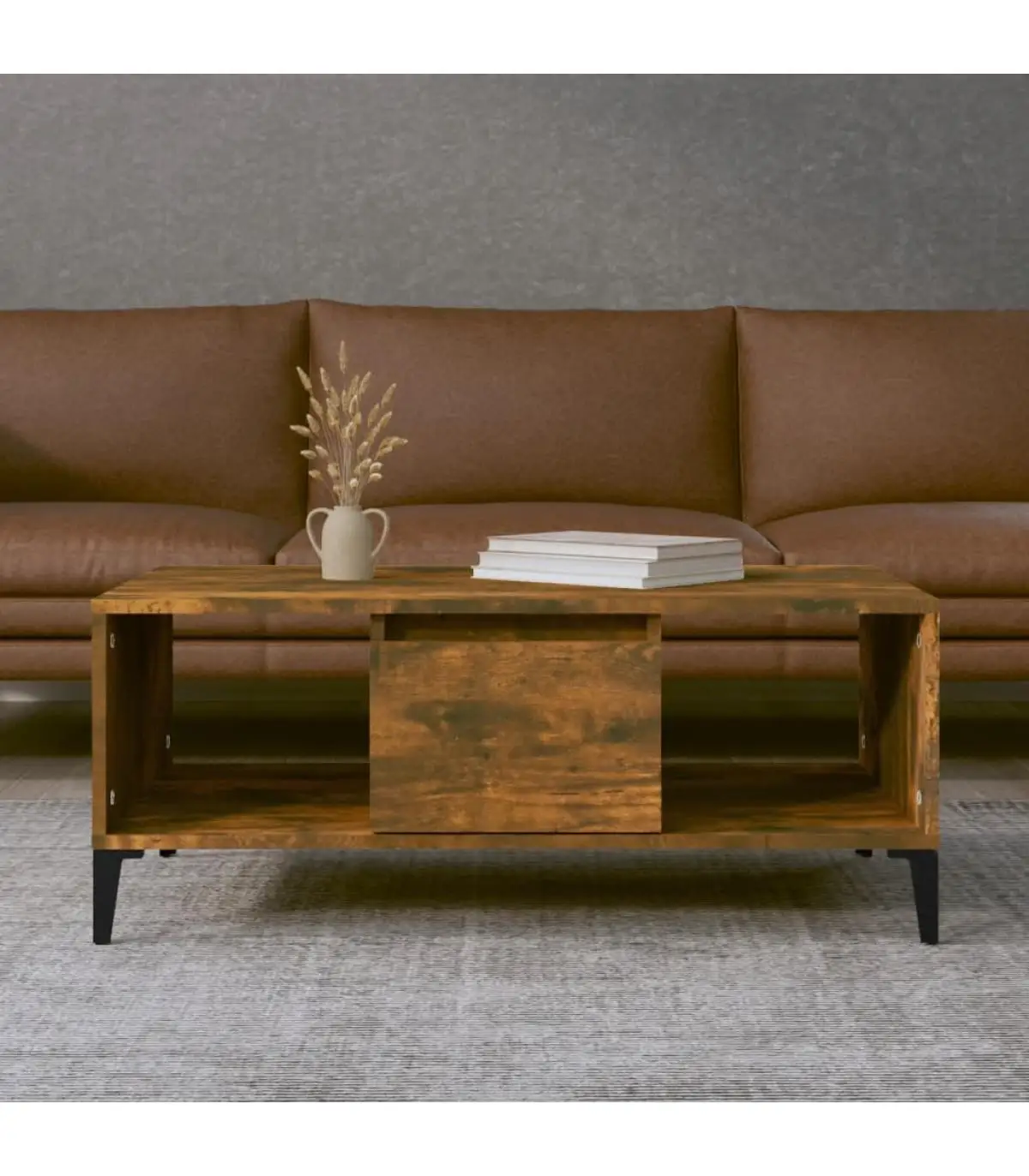 Coffee tables coffee table plywood smoked oak 90x50x36,5 cm