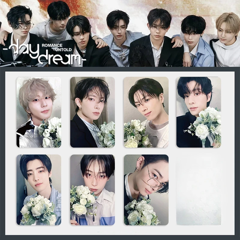 7Pcs/Set ROMANCE:UNTOLD Series Idol Holding Flowers Cards Fashion Handsome Patterns Postcard Fans Lover Collection Friends Gifts