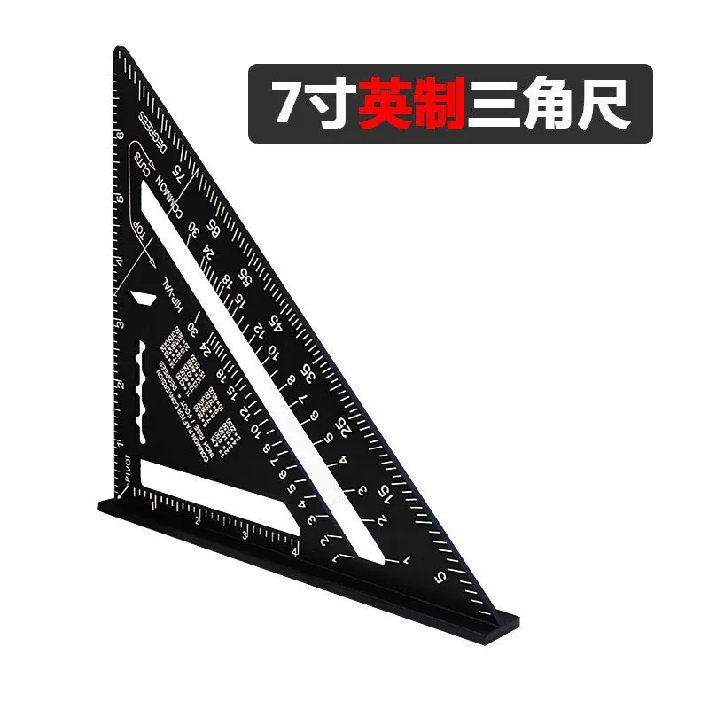 Metric 7-inch 12 Inch Multifunctional Aluminum Profile 45 Degree Angle Ruler 30cm Aluminum Alloy Triangle Ruler