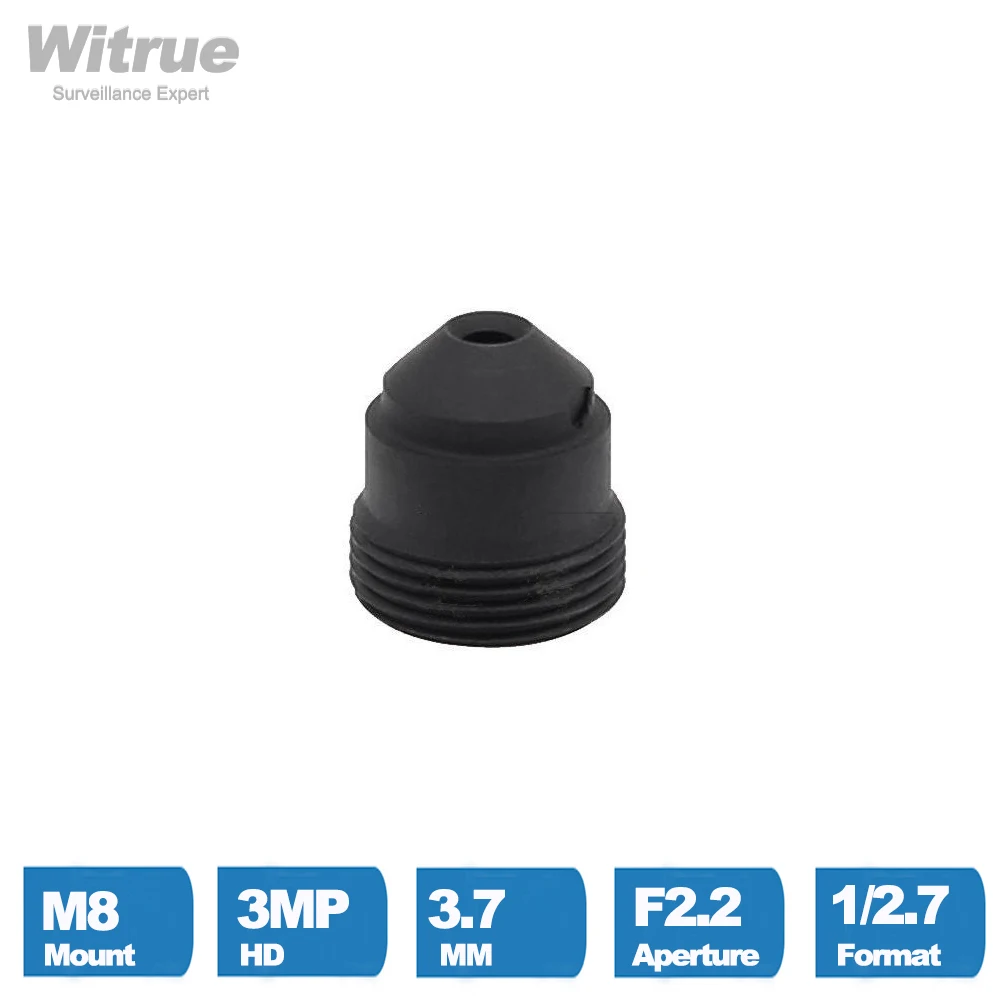 

Witrue M8 Pinhole Lens 3.7MM HD 3MP Aperture F2.2 Format 1/2.7" with 650nm IR Filter for Mini Surveillance Security Cameras